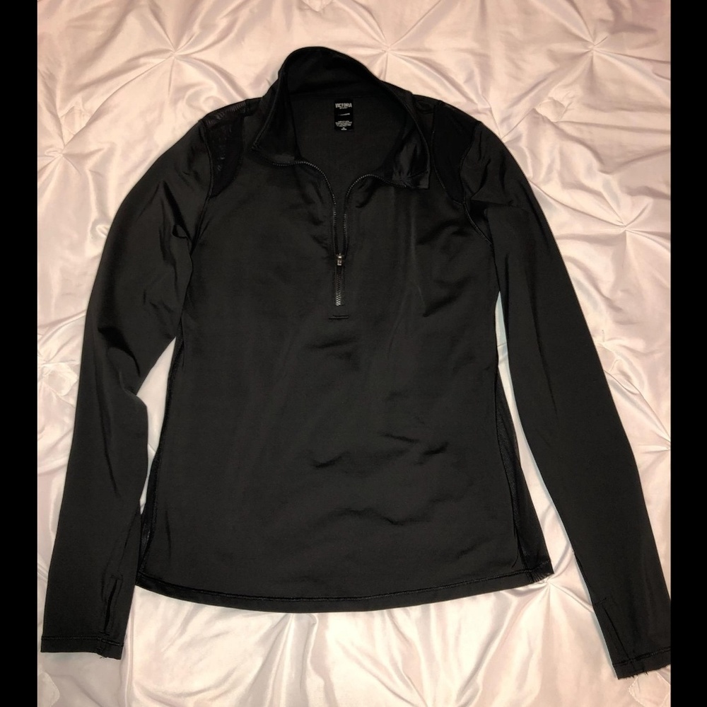 Victoria secret black pull over zip up long sleeve